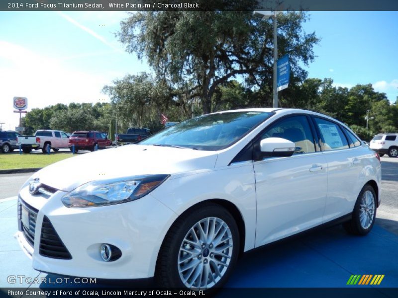 White Platinum / Charcoal Black 2014 Ford Focus Titanium Sedan
