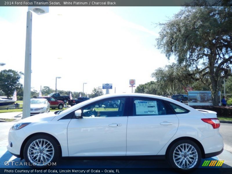 White Platinum / Charcoal Black 2014 Ford Focus Titanium Sedan