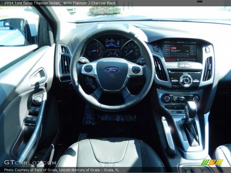 White Platinum / Charcoal Black 2014 Ford Focus Titanium Sedan