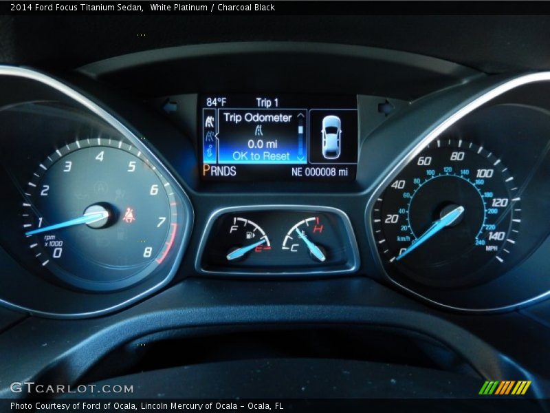 White Platinum / Charcoal Black 2014 Ford Focus Titanium Sedan