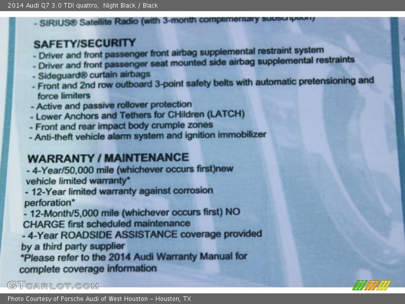 Night Black / Black 2014 Audi Q7 3.0 TDI quattro