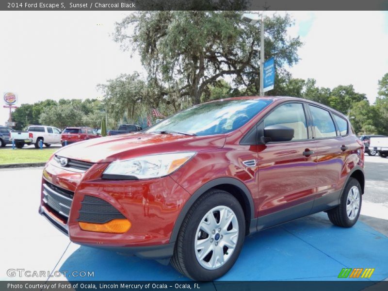 Sunset / Charcoal Black 2014 Ford Escape S