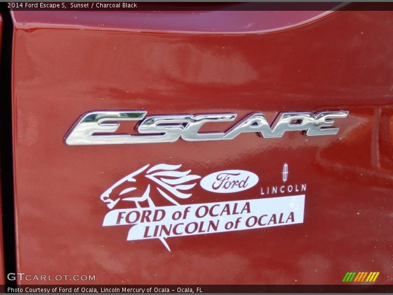 Sunset / Charcoal Black 2014 Ford Escape S