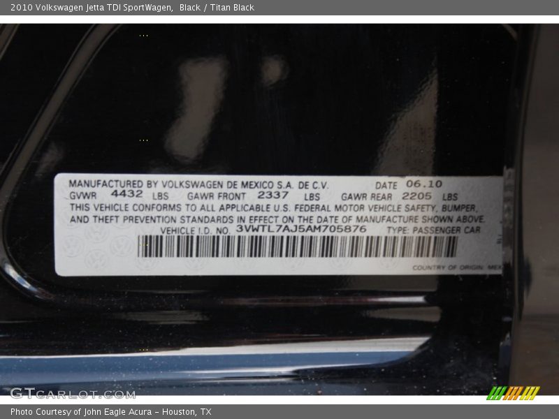 Black / Titan Black 2010 Volkswagen Jetta TDI SportWagen