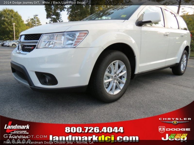 White / Black/Light Frost Beige 2014 Dodge Journey SXT