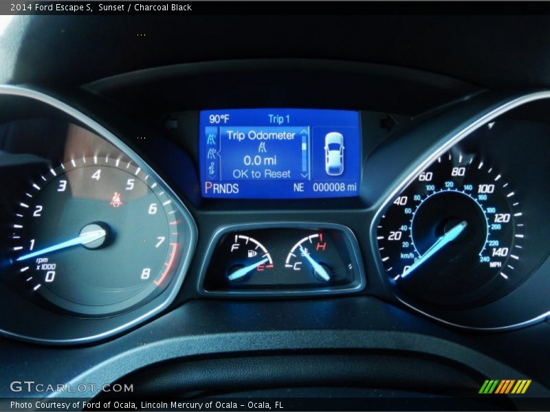 Sunset / Charcoal Black 2014 Ford Escape S