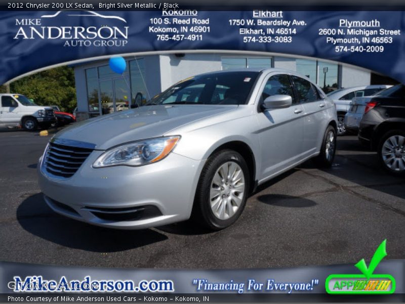 Bright Silver Metallic / Black 2012 Chrysler 200 LX Sedan