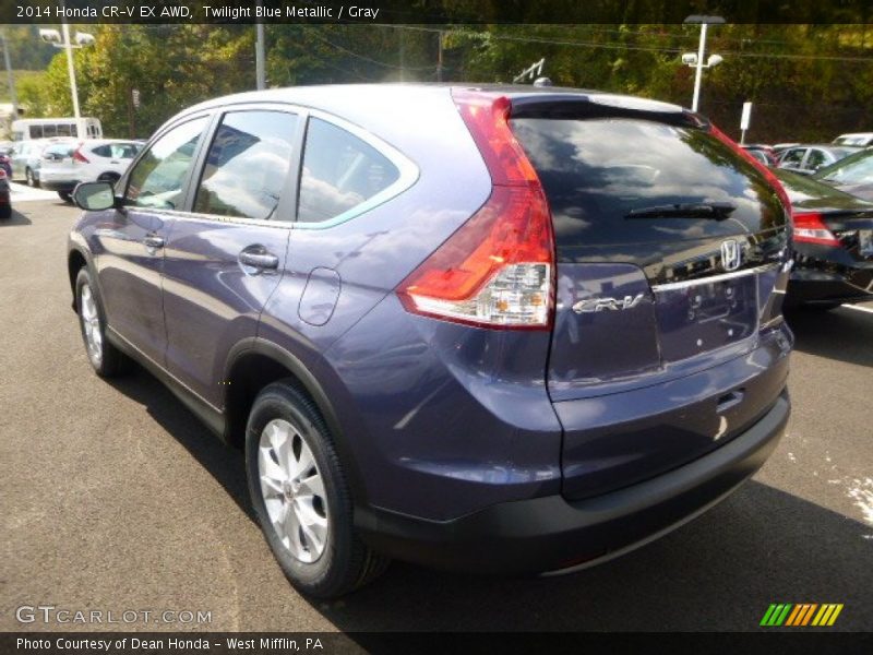 Twilight Blue Metallic / Gray 2014 Honda CR-V EX AWD