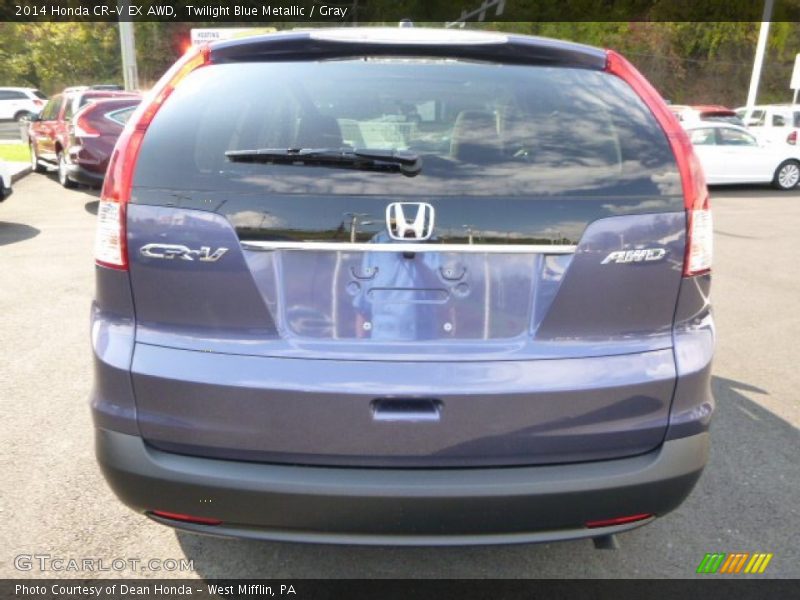 Twilight Blue Metallic / Gray 2014 Honda CR-V EX AWD