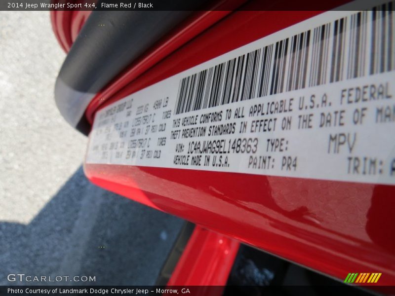 Flame Red / Black 2014 Jeep Wrangler Sport 4x4