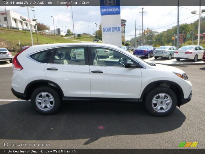 White Diamond Pearl / Gray 2014 Honda CR-V LX AWD