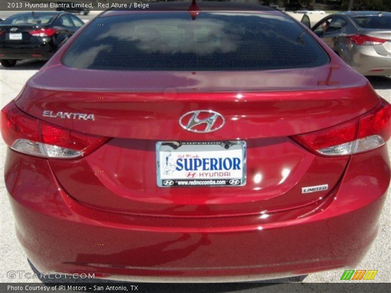 Red Allure / Beige 2013 Hyundai Elantra Limited