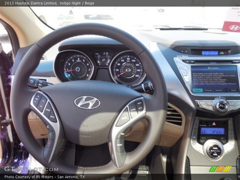 Indigo Night / Beige 2013 Hyundai Elantra Limited