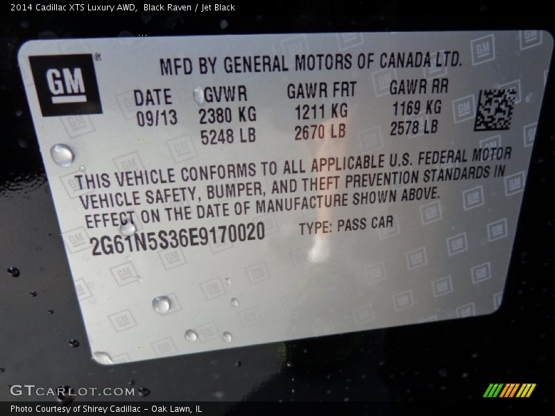 Black Raven / Jet Black 2014 Cadillac XTS Luxury AWD