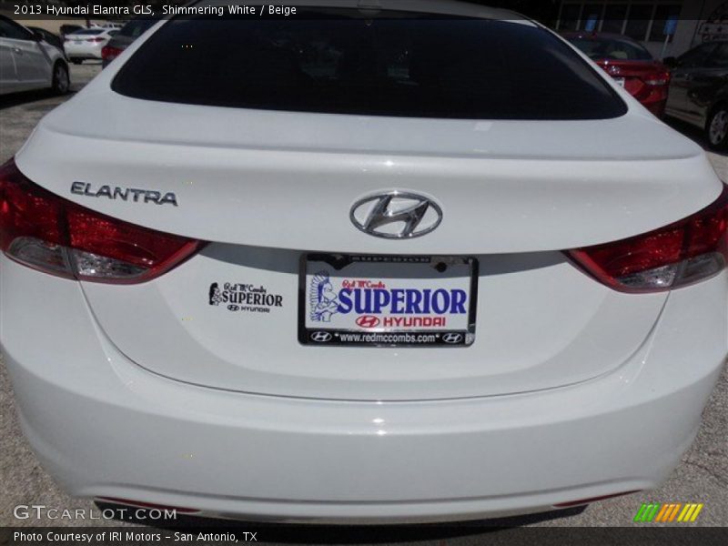 Shimmering White / Beige 2013 Hyundai Elantra GLS