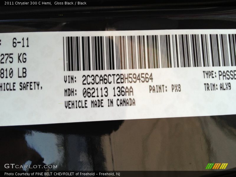 Gloss Black / Black 2011 Chrysler 300 C Hemi