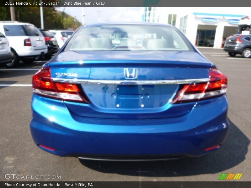 Dyno Blue Pearl / Gray 2013 Honda Civic EX-L Sedan