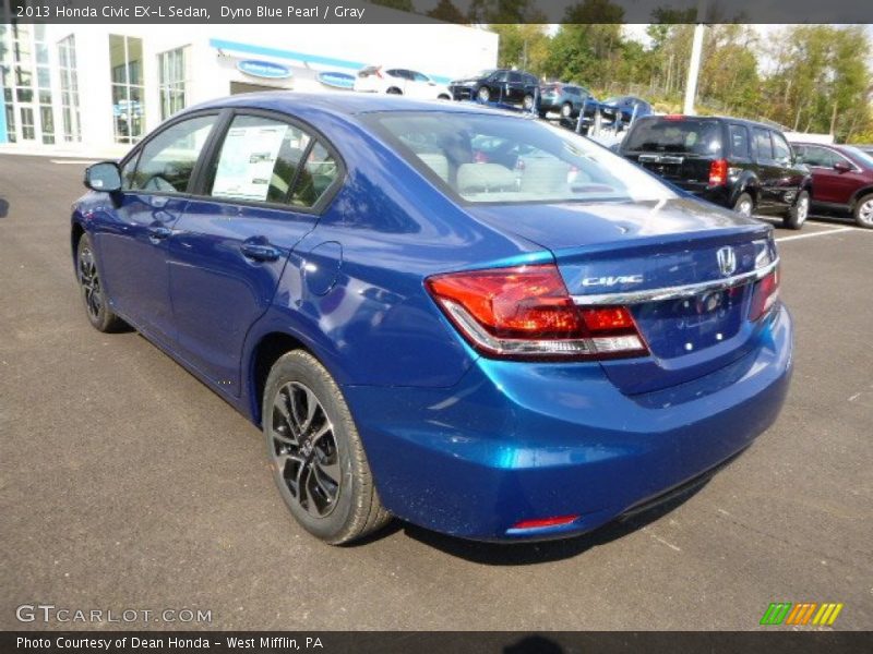 Dyno Blue Pearl / Gray 2013 Honda Civic EX-L Sedan