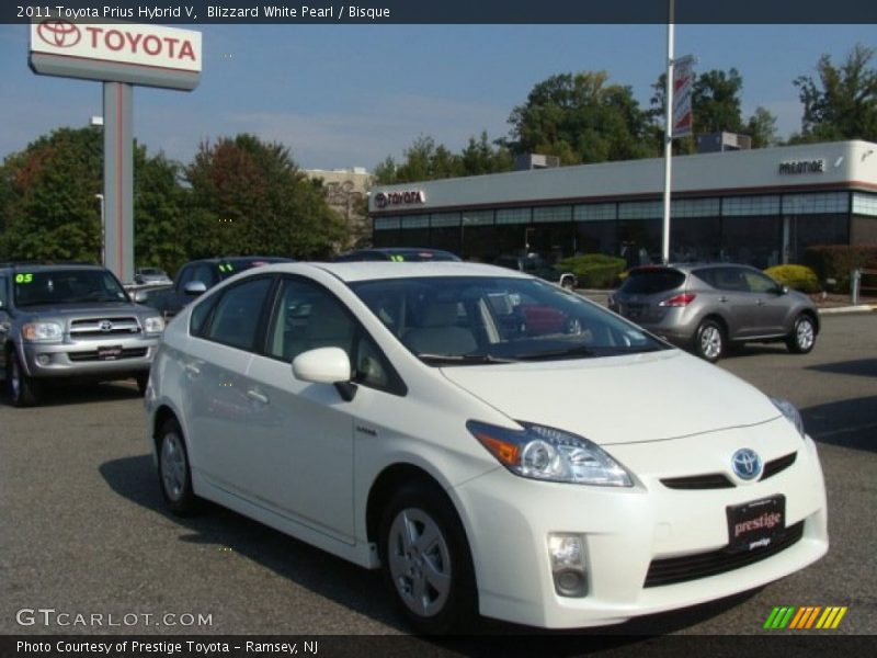 Blizzard White Pearl / Bisque 2011 Toyota Prius Hybrid V