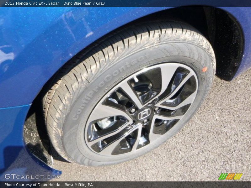 Dyno Blue Pearl / Gray 2013 Honda Civic EX-L Sedan