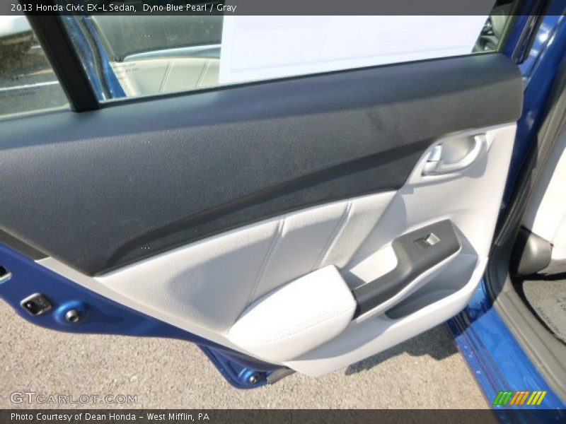 Dyno Blue Pearl / Gray 2013 Honda Civic EX-L Sedan