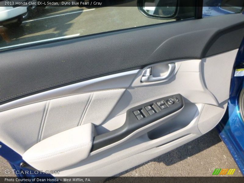 Dyno Blue Pearl / Gray 2013 Honda Civic EX-L Sedan