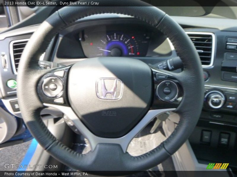 Dyno Blue Pearl / Gray 2013 Honda Civic EX-L Sedan