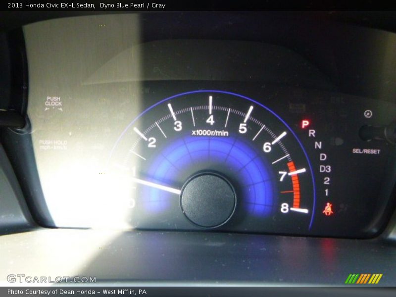 Dyno Blue Pearl / Gray 2013 Honda Civic EX-L Sedan