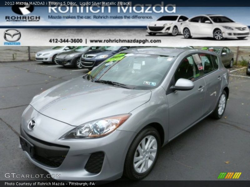 Liquid Silver Metallic / Black 2012 Mazda MAZDA3 i Touring 5 Door