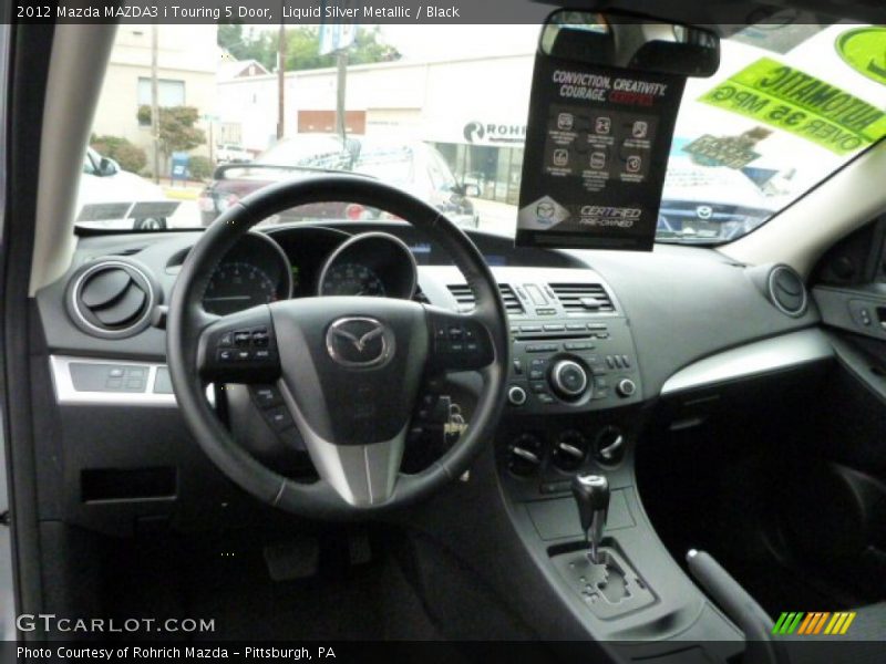 Liquid Silver Metallic / Black 2012 Mazda MAZDA3 i Touring 5 Door
