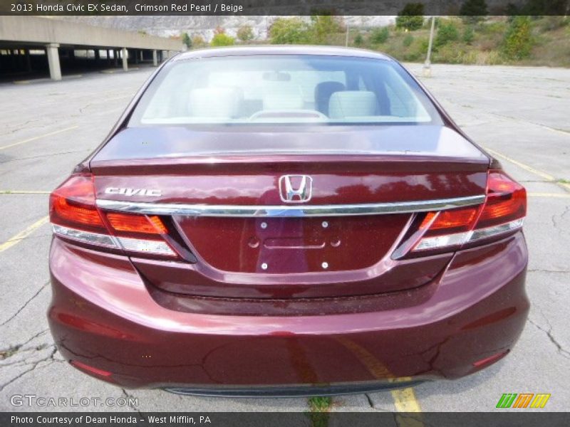 Crimson Red Pearl / Beige 2013 Honda Civic EX Sedan
