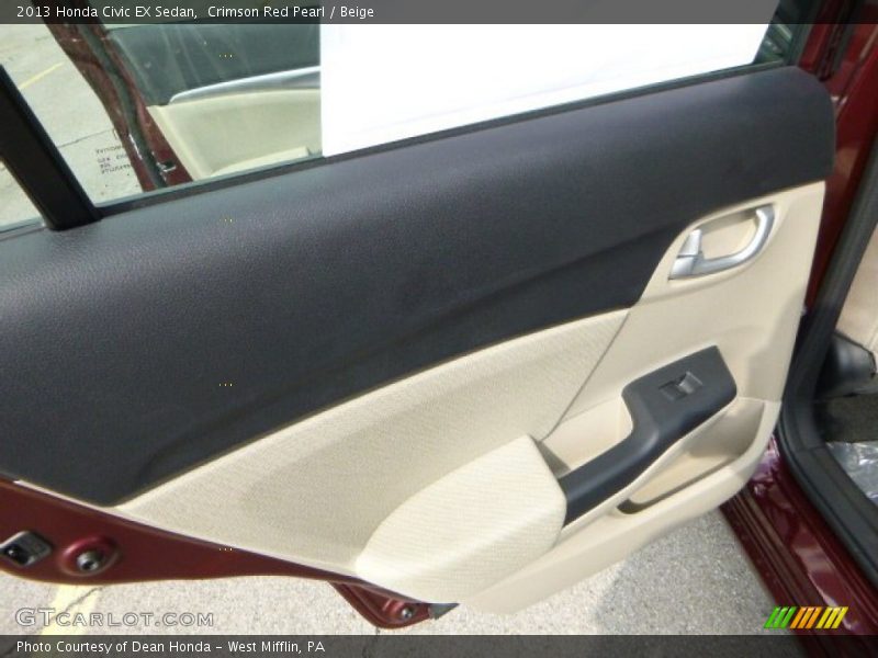 Crimson Red Pearl / Beige 2013 Honda Civic EX Sedan
