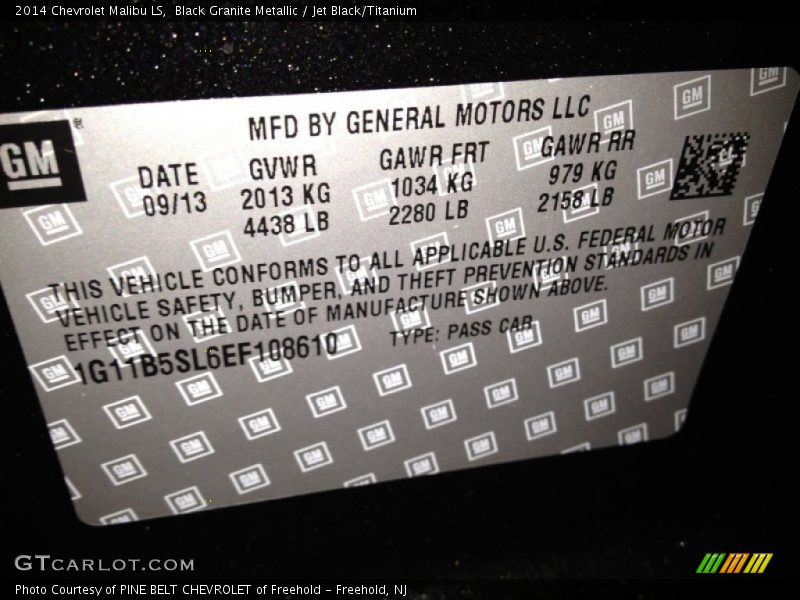 Black Granite Metallic / Jet Black/Titanium 2014 Chevrolet Malibu LS