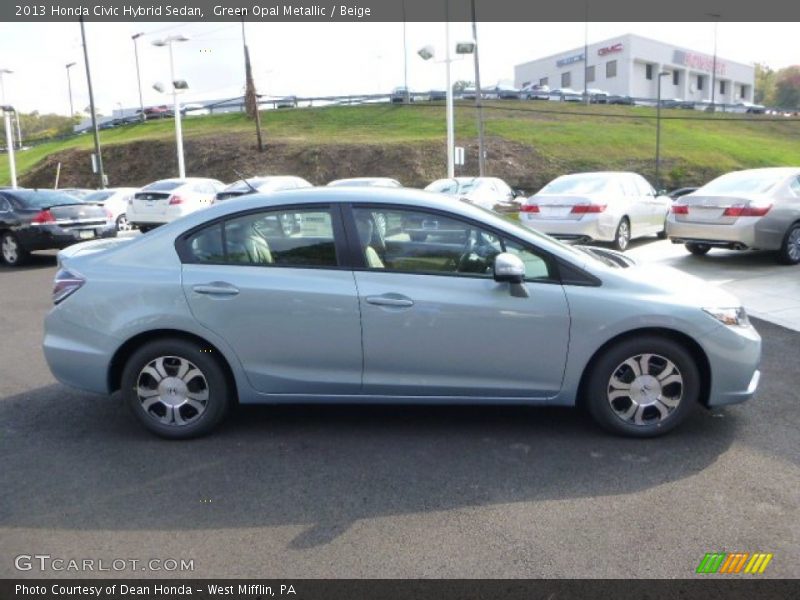 Green Opal Metallic / Beige 2013 Honda Civic Hybrid Sedan