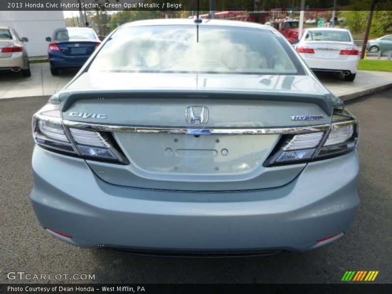 Green Opal Metallic / Beige 2013 Honda Civic Hybrid Sedan