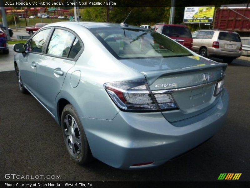 Green Opal Metallic / Beige 2013 Honda Civic Hybrid Sedan