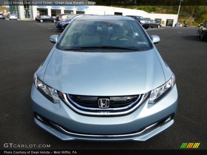 Green Opal Metallic / Beige 2013 Honda Civic Hybrid Sedan