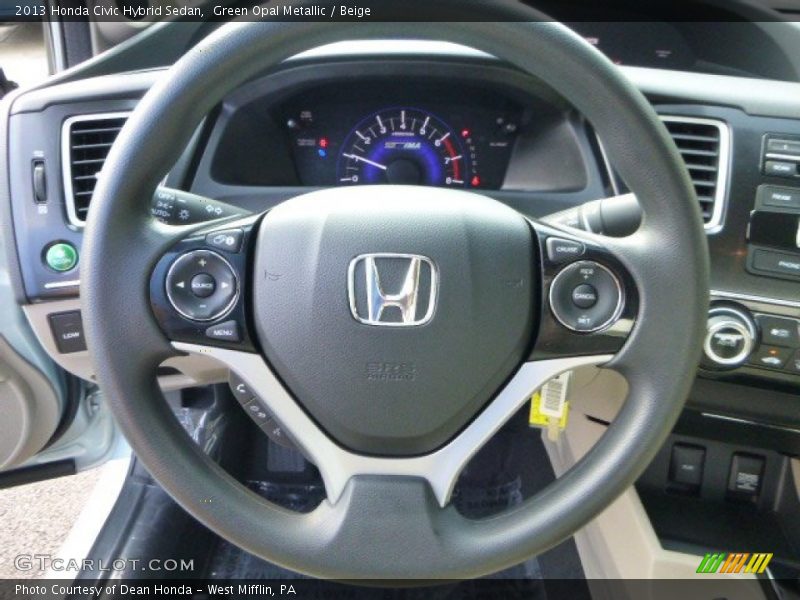 Green Opal Metallic / Beige 2013 Honda Civic Hybrid Sedan
