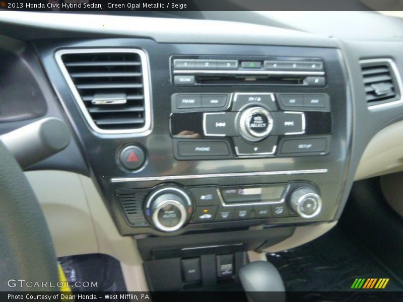 Green Opal Metallic / Beige 2013 Honda Civic Hybrid Sedan