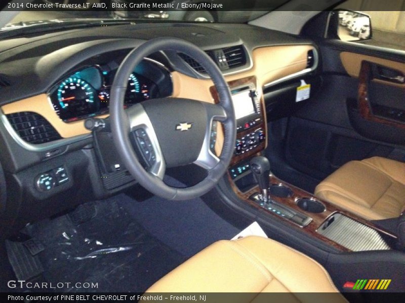 Black Granite Metallic / Ebony/Mojave 2014 Chevrolet Traverse LT AWD