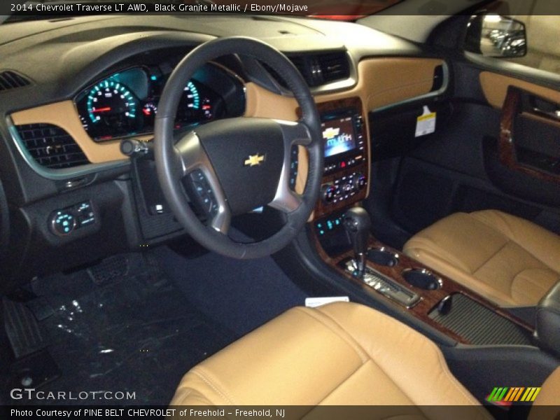 Black Granite Metallic / Ebony/Mojave 2014 Chevrolet Traverse LT AWD