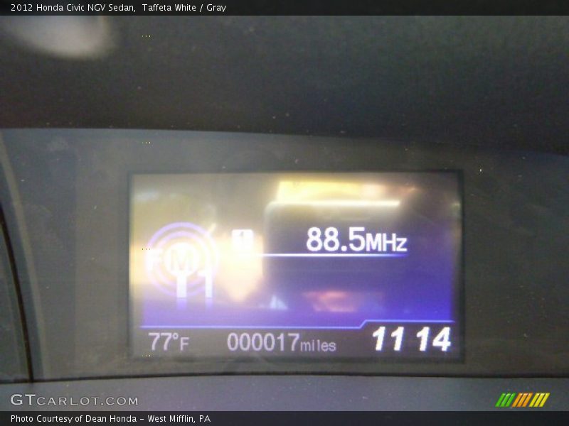 Taffeta White / Gray 2012 Honda Civic NGV Sedan