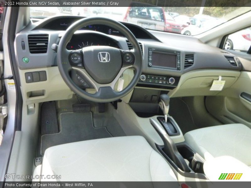 Alabaster Silver Metallic / Gray 2012 Honda Civic NGV Sedan