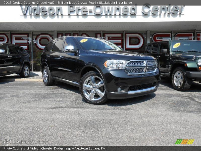 Brilliant Black Crystal Pearl / Black/Light Frost Beige 2013 Dodge Durango Citadel AWD