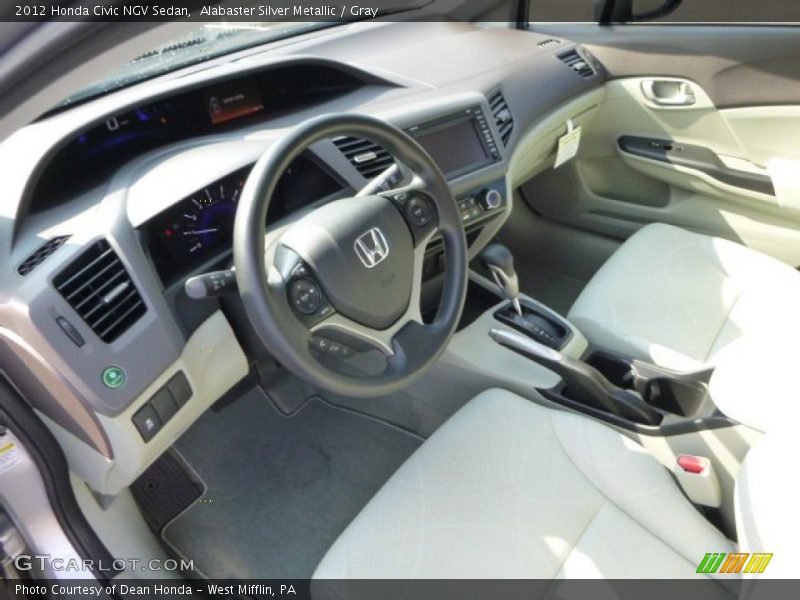 Alabaster Silver Metallic / Gray 2012 Honda Civic NGV Sedan