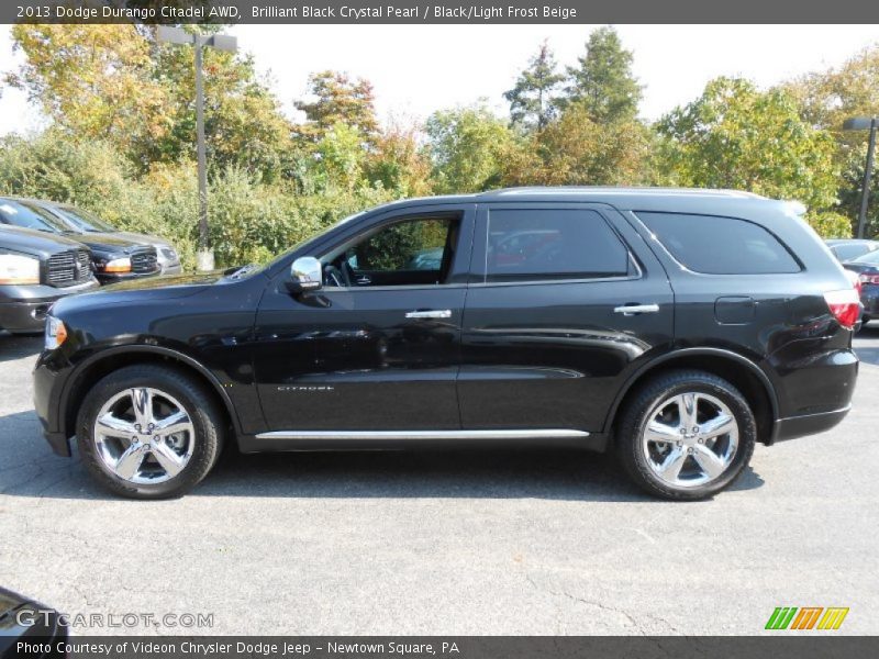 Brilliant Black Crystal Pearl / Black/Light Frost Beige 2013 Dodge Durango Citadel AWD