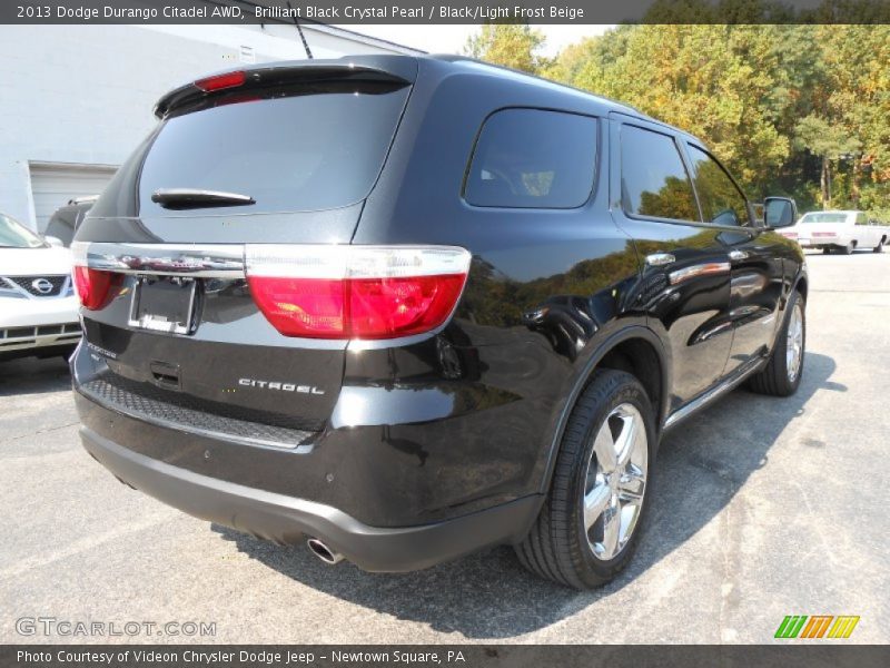 Brilliant Black Crystal Pearl / Black/Light Frost Beige 2013 Dodge Durango Citadel AWD