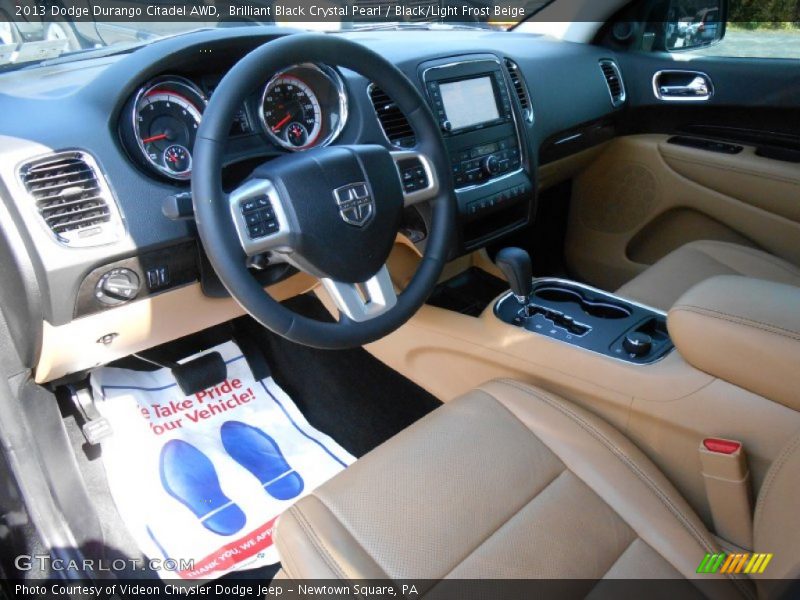 Brilliant Black Crystal Pearl / Black/Light Frost Beige 2013 Dodge Durango Citadel AWD