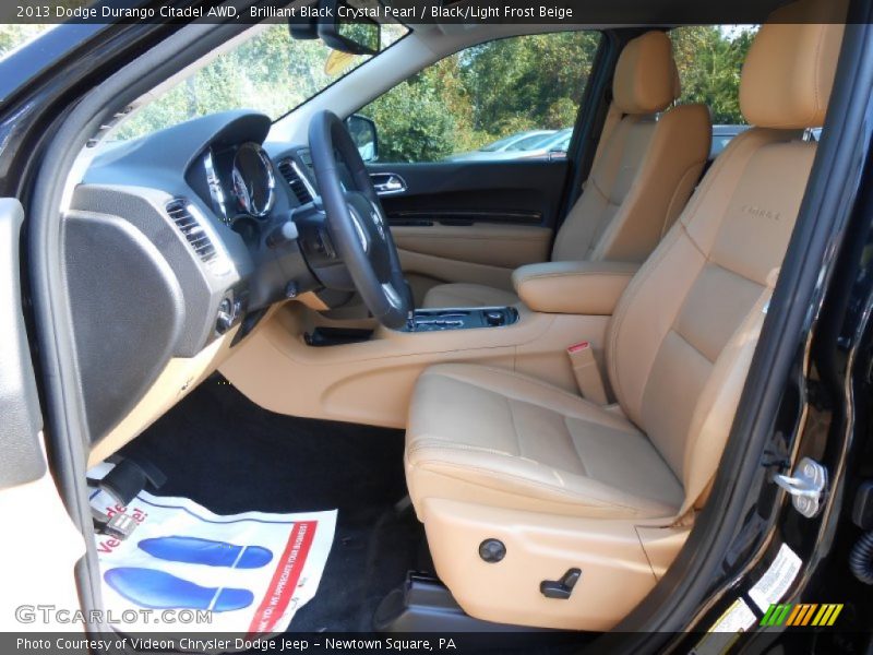 Brilliant Black Crystal Pearl / Black/Light Frost Beige 2013 Dodge Durango Citadel AWD