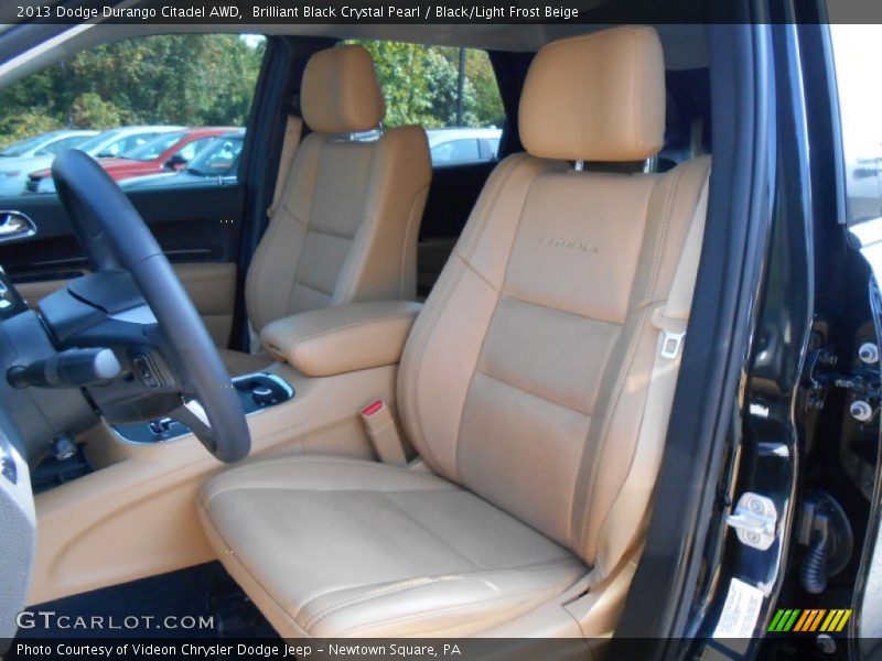 Brilliant Black Crystal Pearl / Black/Light Frost Beige 2013 Dodge Durango Citadel AWD